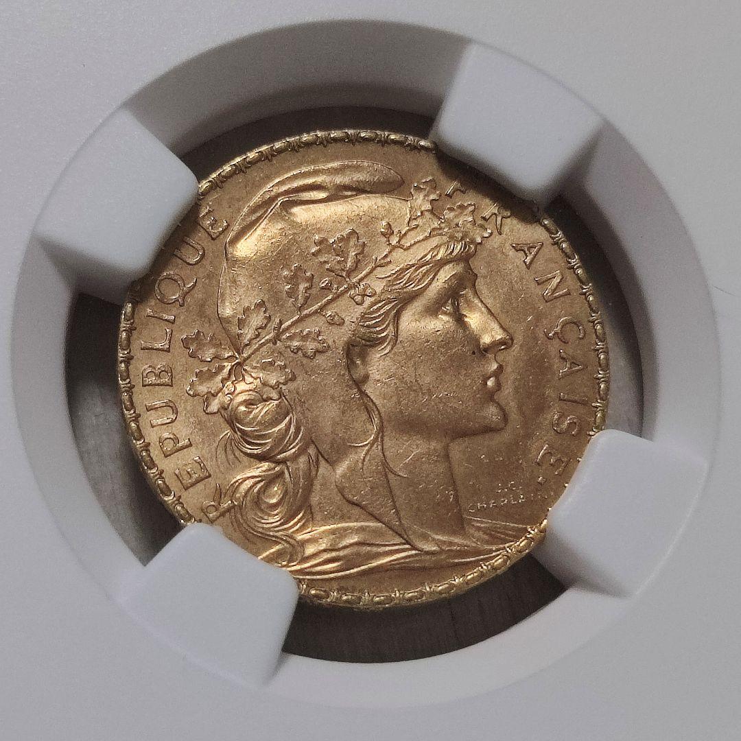NGC MS64 金貨 フランス 20フラン 1913 マリアンヌ ルースター