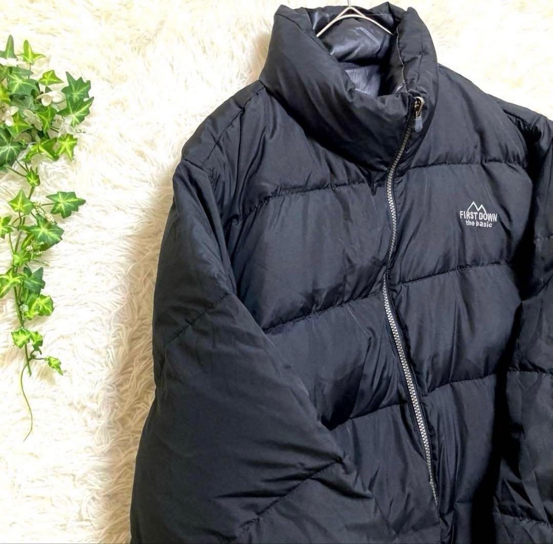 【美品】レア　FIRST DOWN リバーシブル ダウンジャケット 5L 黒