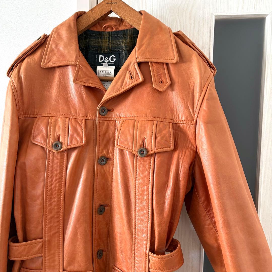 00s DOLCE & GABBANAレザージャケット 46 archive