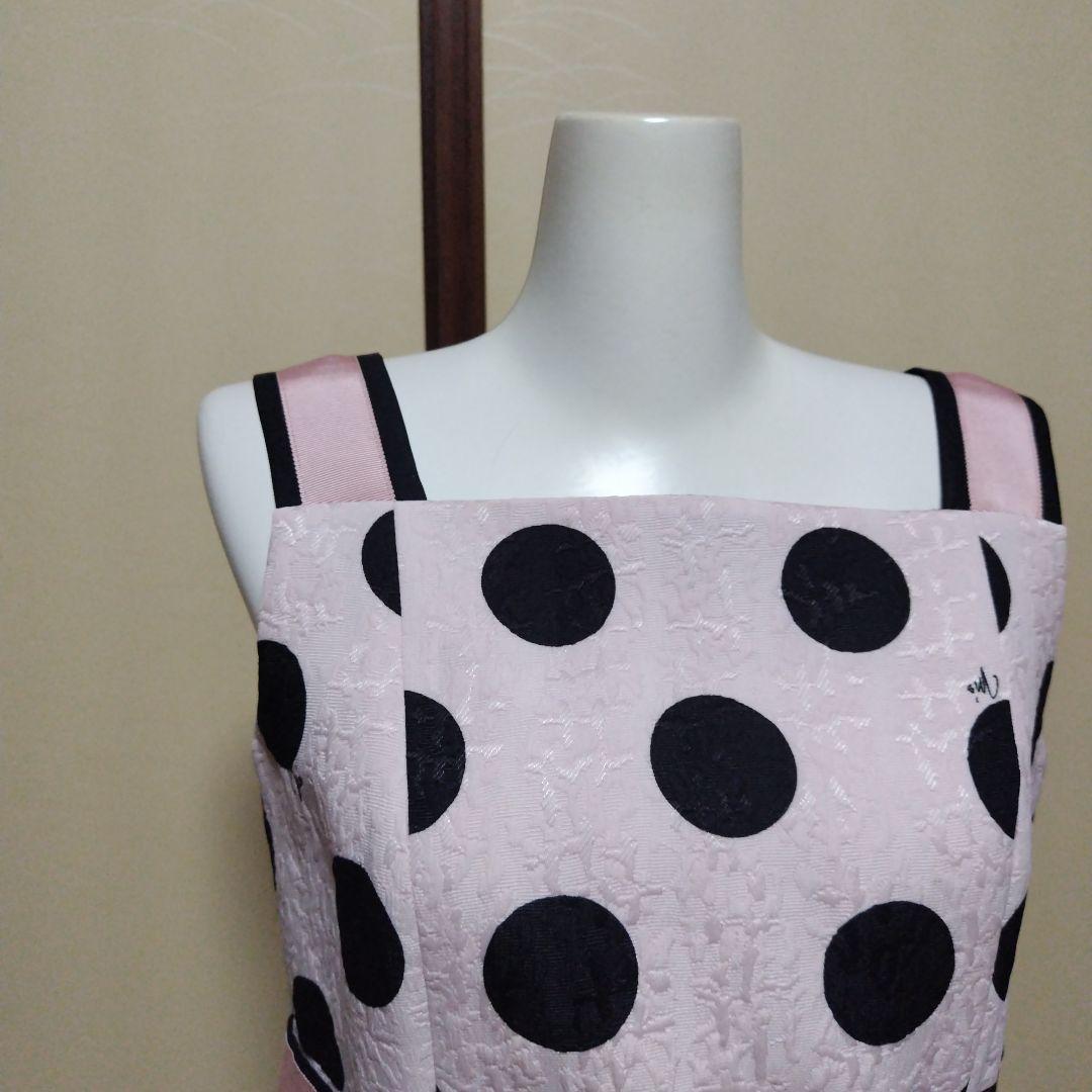 エムズグレイシー　水玉模様ひざ丈ワンピース　ストライプ柄のワンピース　2枚セット