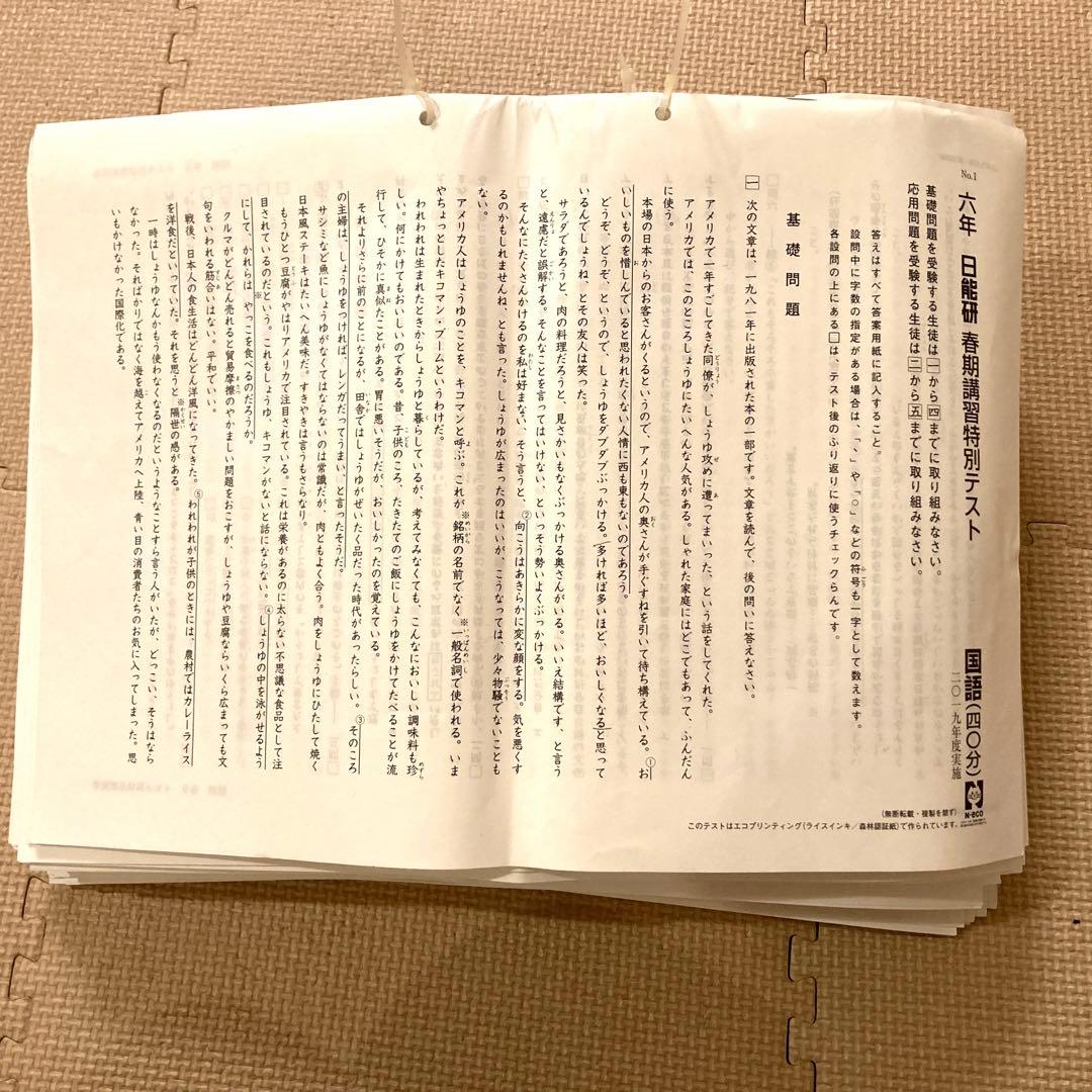 日能研　6年生　育成テストフルセット