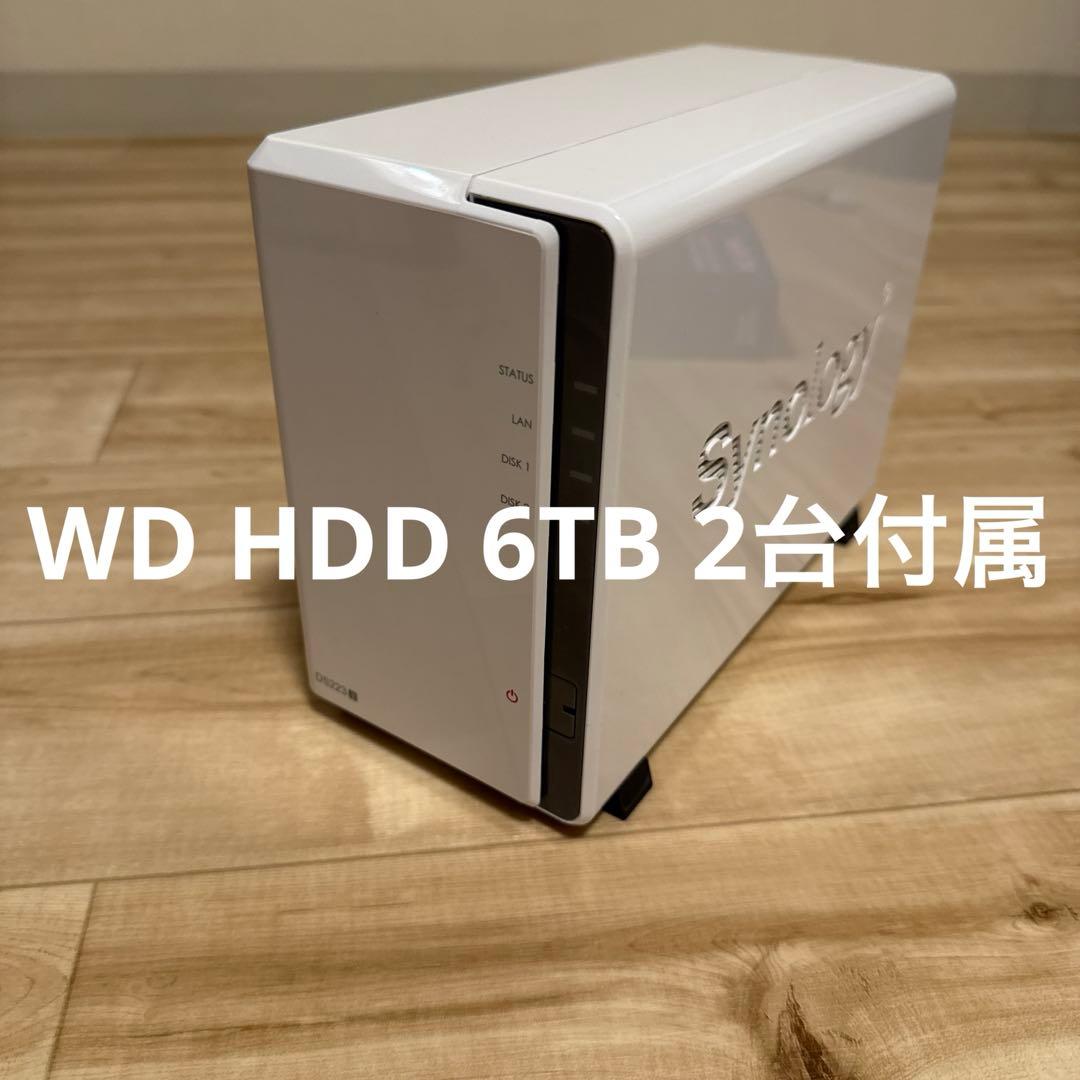 HDD 6TB 2台付属　Synology NAS 2ベイ DS223j
