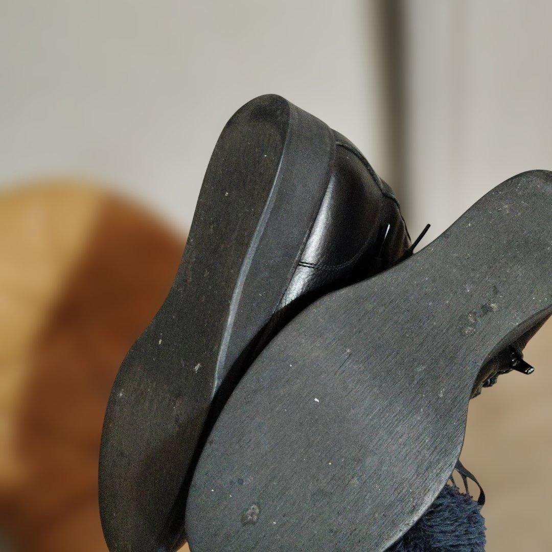 ヨウジヤマモトレザーブーツ　レースアップ24 黒