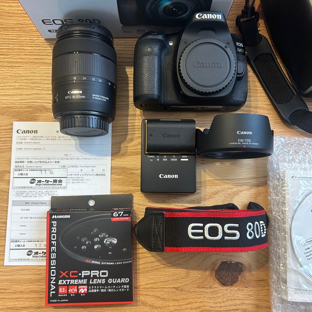 【な】【美品】Canon EOS 80D 18-135mm レンズキット