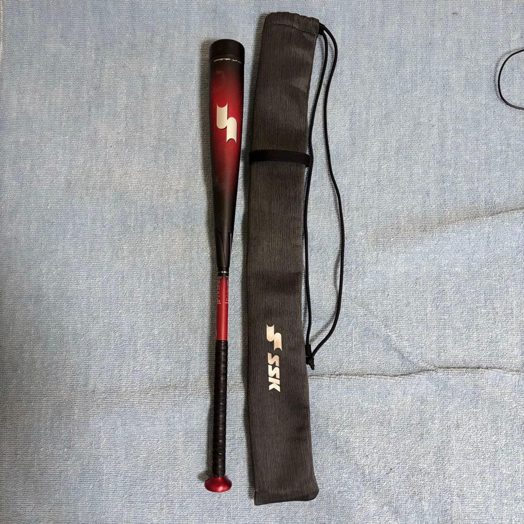 [美品]SSK MM23一般軟式バット 赤黒 バットケース付き