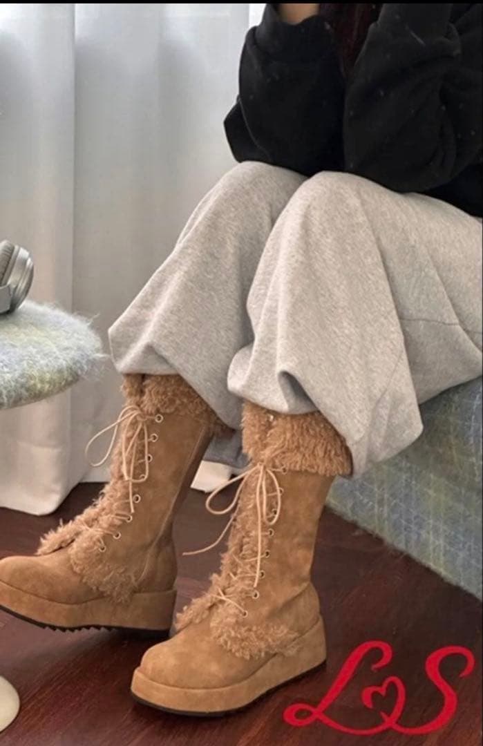 loulouseoul Puffy fur boots beige ブーツ