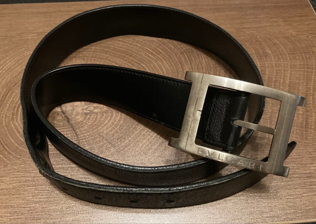 値下げ　ブルガリ　ベルト　黒　中古　希少　BVLGARI レア