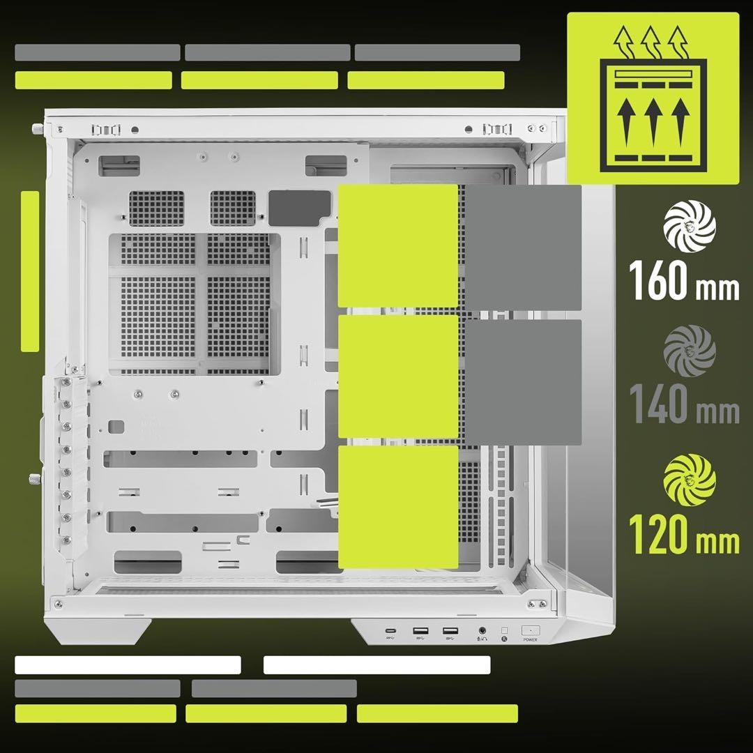 MSI MAG PANO 100L PZ/ホワイト　ゲーミングPC ケース