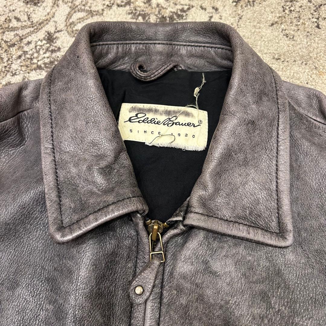 Eddie Bauer エディバウワー 白タグ レザージャケット　牛革　カウ