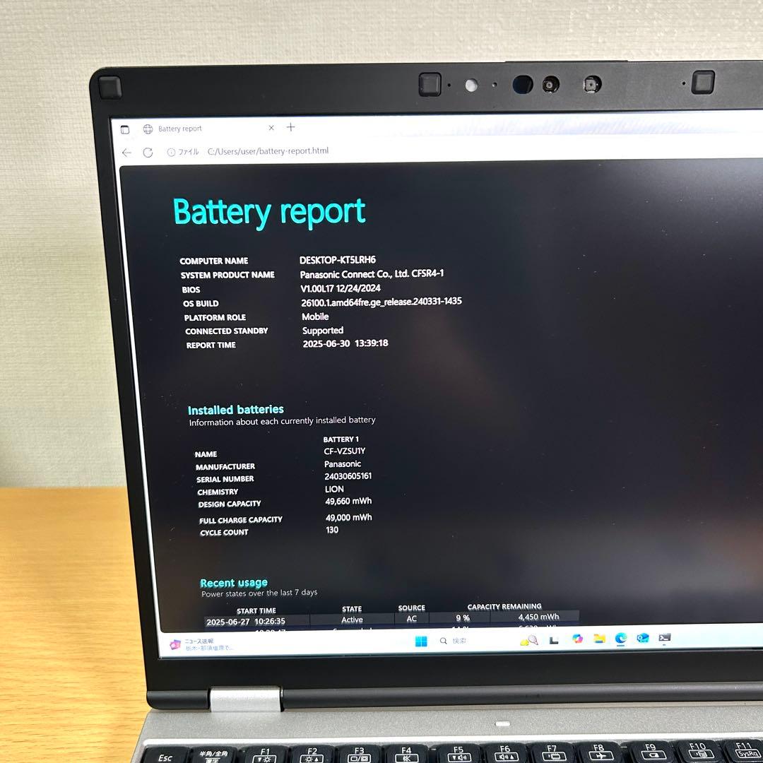 Windowsノート本体 Panasonic Let's note SR4 CF-SR4RDAAS FHD
