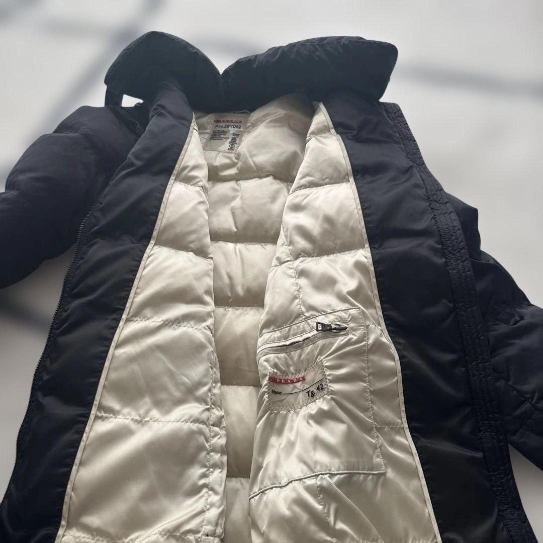 オイル。PRADA プラダ レディース ブラック ロングダウンジャケット