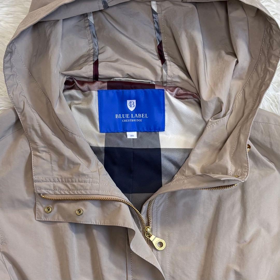 ブルーレーベルクレストブリッジ モッズコート ノバチェック ライトベージュ M