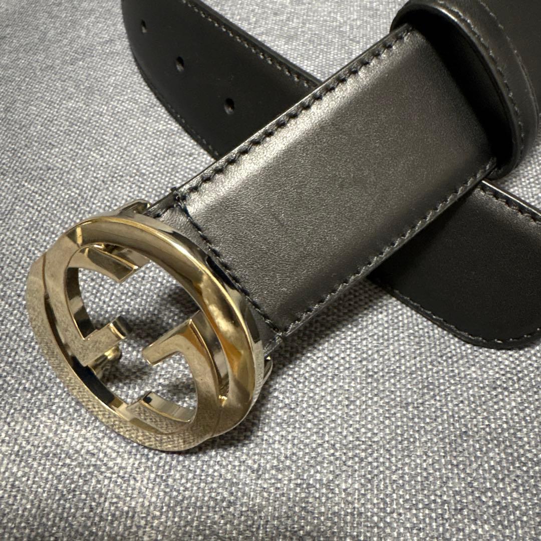 【最終値下げ】GUCCI ブラックレザー ベルト 65cm グッチ