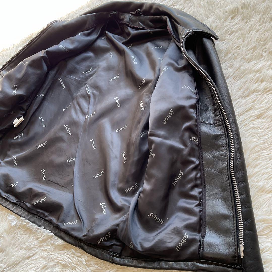 美品✨schott 652 レザージャケット　シングルライダース　本革　38 黒