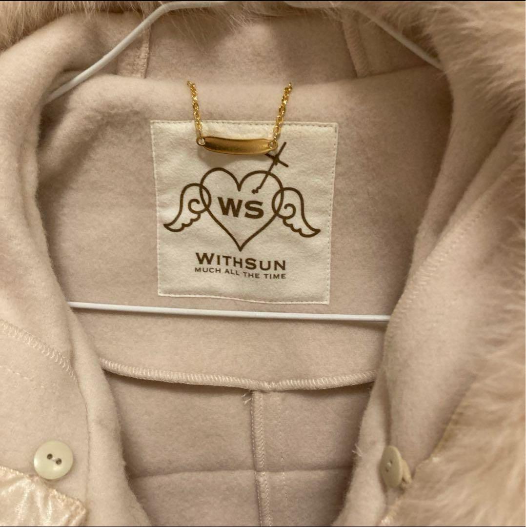 WITHSUN リボンファーダッフルショートコート