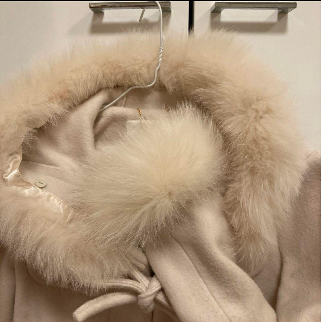 WITHSUN リボンファーダッフルショートコート