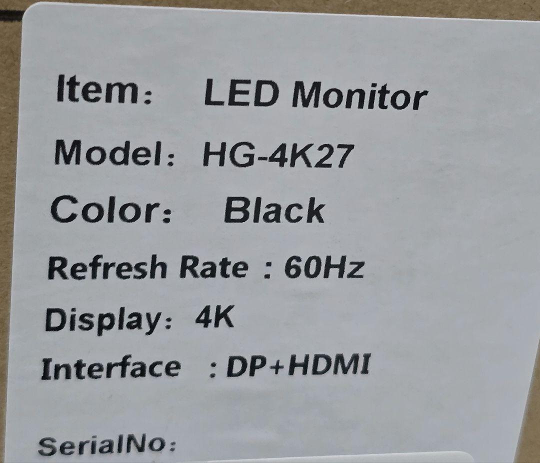 cocopar 27インチ 4K ゲーミングモニター HG-4K27 未使用