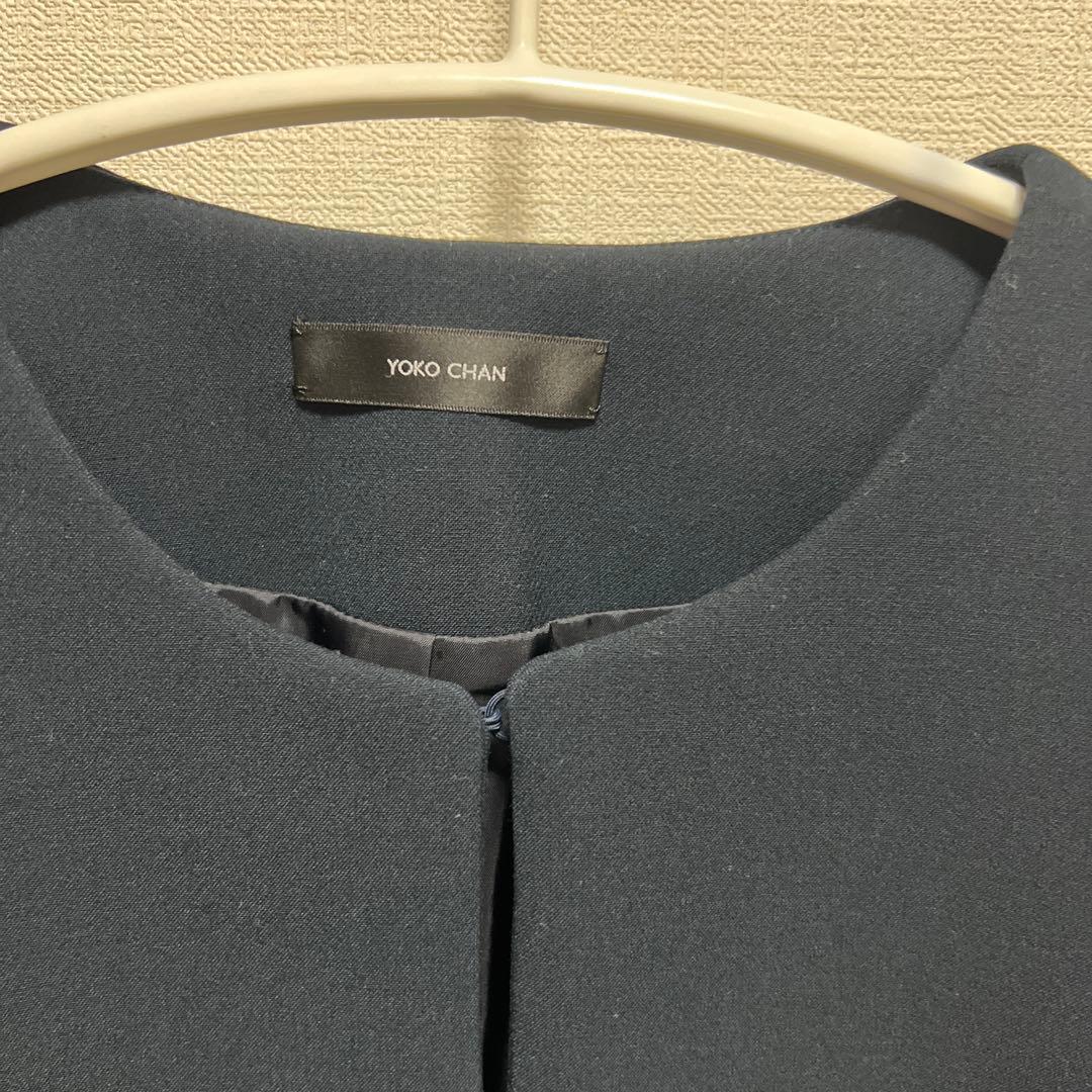 ヨーコチャン　へプラムパールジャケット　38 ネイビー