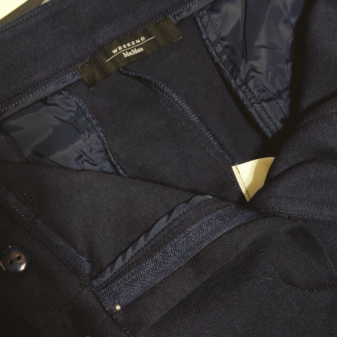 新品◆マックスマーラ M 紺ブレ パンツスーツ セットアップ 金ボタン