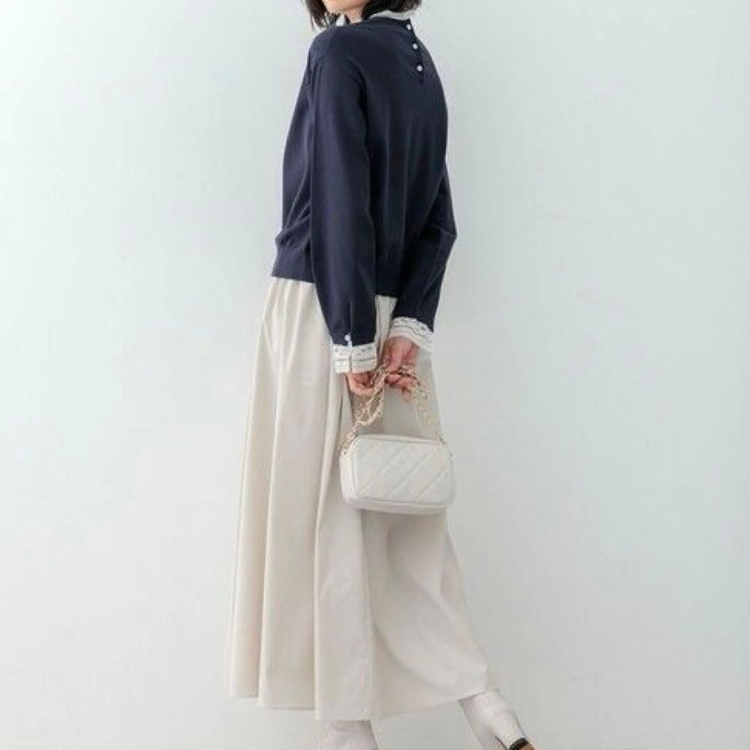 23区 ヴィスコースストレッチ レース コンビ ニット 2025