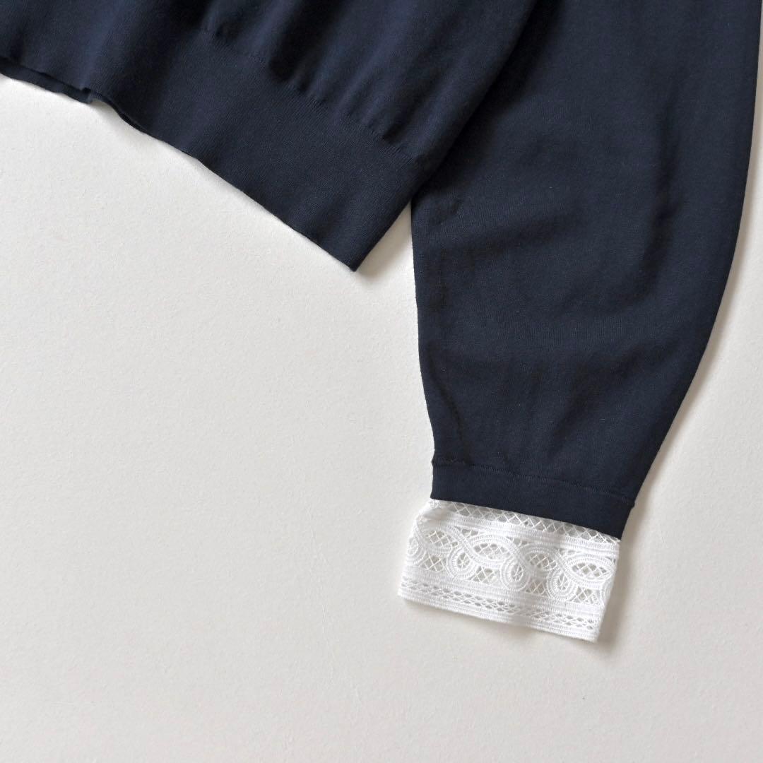 23区 ヴィスコースストレッチ レース コンビ ニット 2025