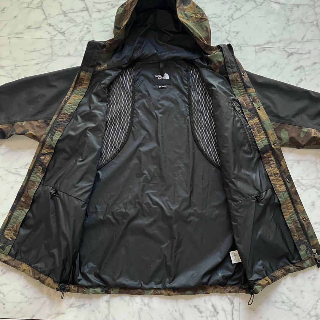 【極美品】THE NORTH FACE／GORE-TEX 迷彩カモ×ブラックXL