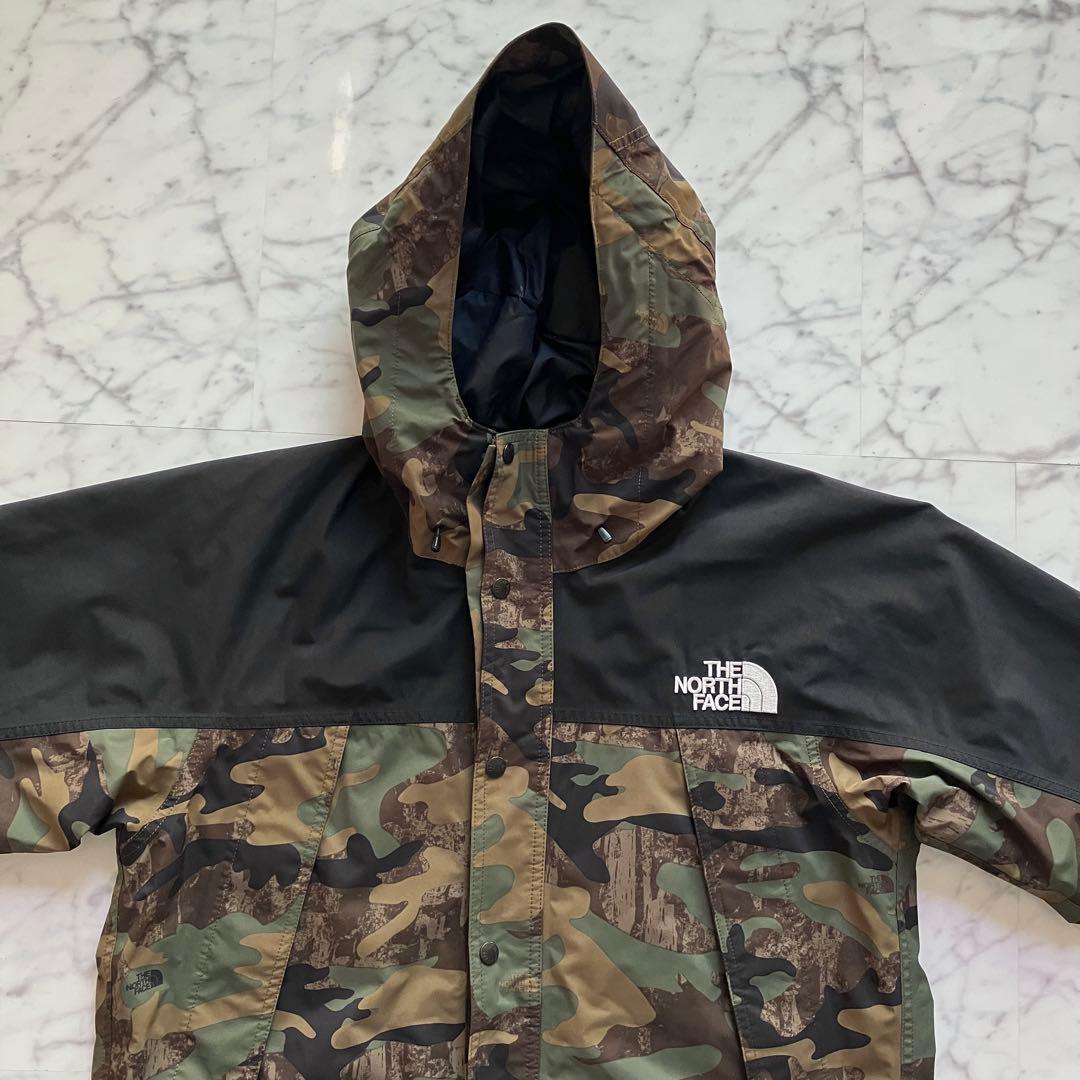 【極美品】THE NORTH FACE／GORE-TEX 迷彩カモ×ブラックXL