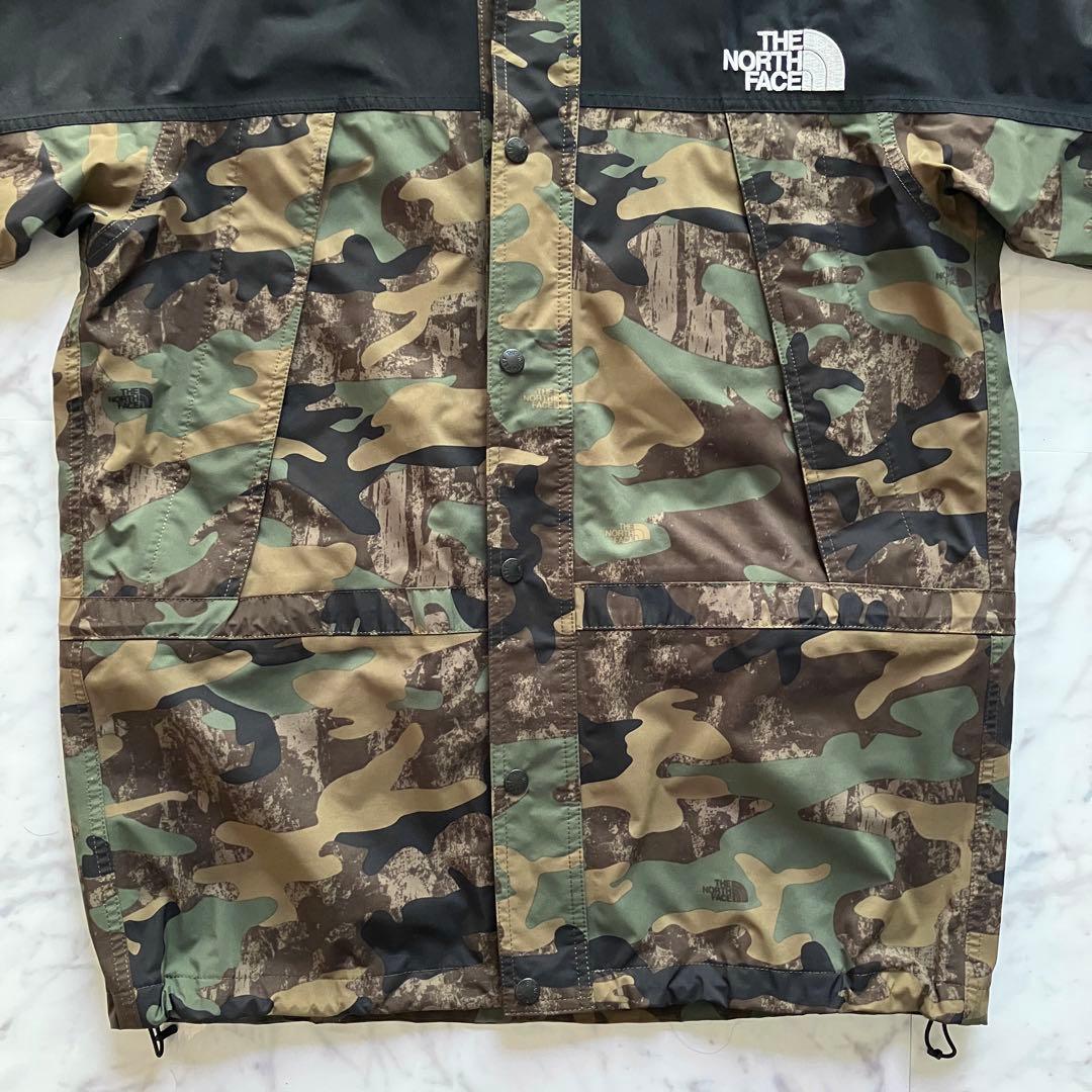 【極美品】THE NORTH FACE／GORE-TEX 迷彩カモ×ブラックXL