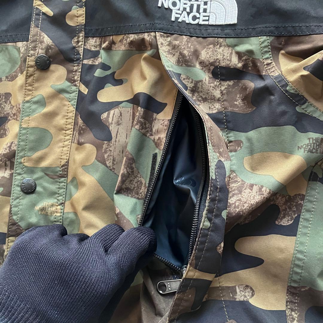 【極美品】THE NORTH FACE／GORE-TEX 迷彩カモ×ブラックXL