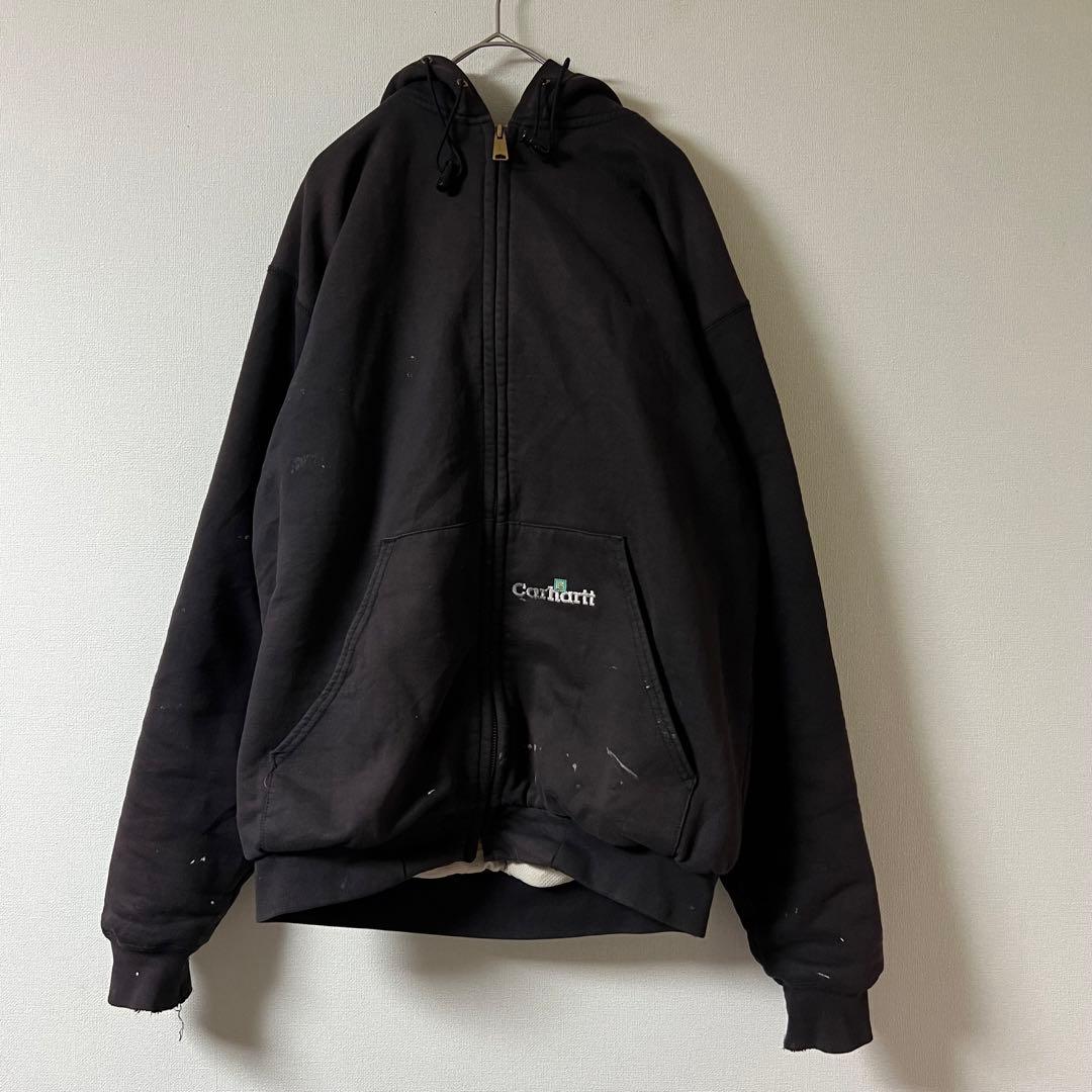 90s Carhartt（カーハート）ジップアップフーディ/ブラウン/US古着