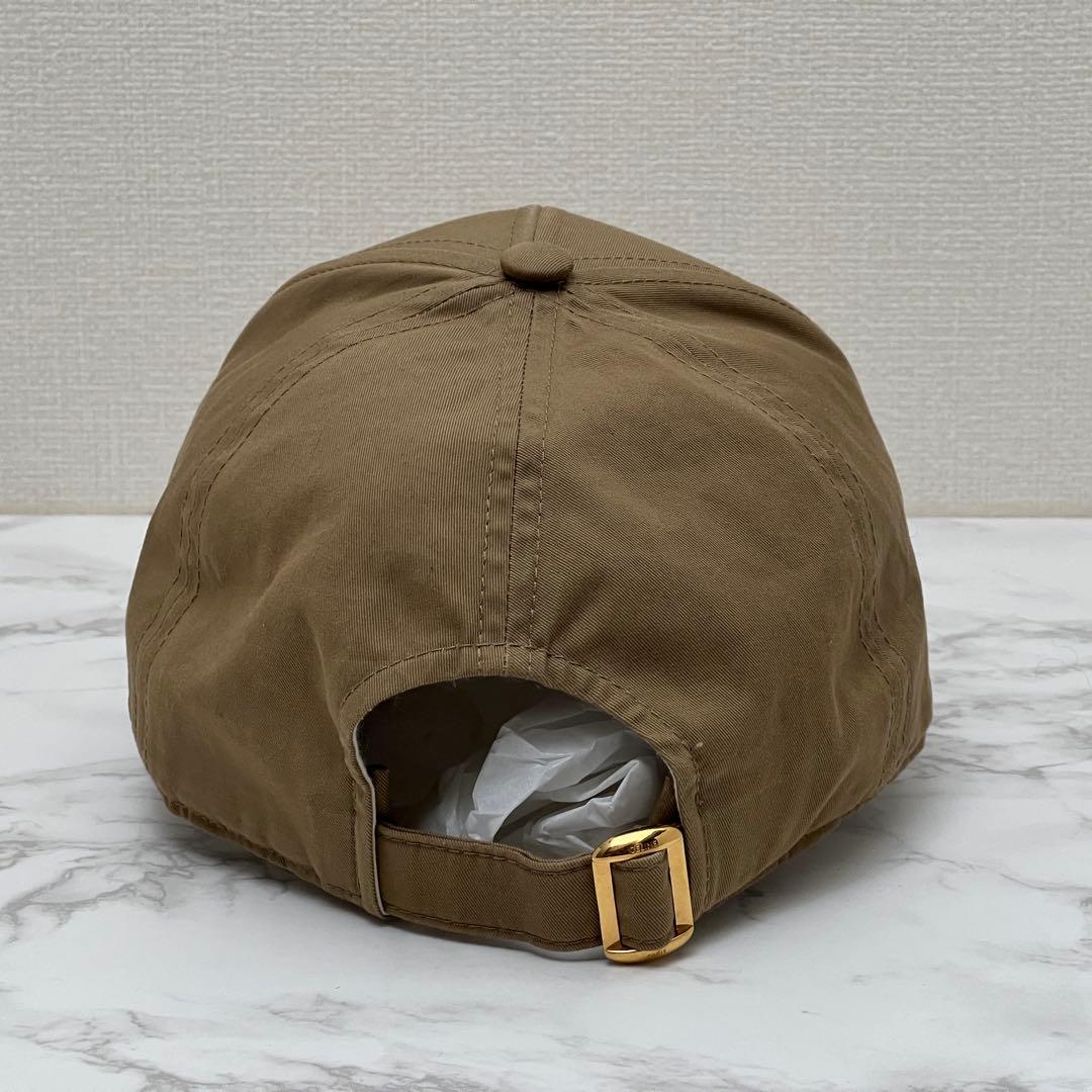 セリーヌ 16 ベースボールキャップ 帽子 ベージュ/ホワイトCELINE