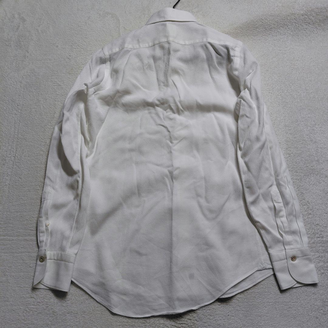 未使用に近い　現行　フィナモレ　シモーネ　コットンシャツ　凹凸　イタリア製