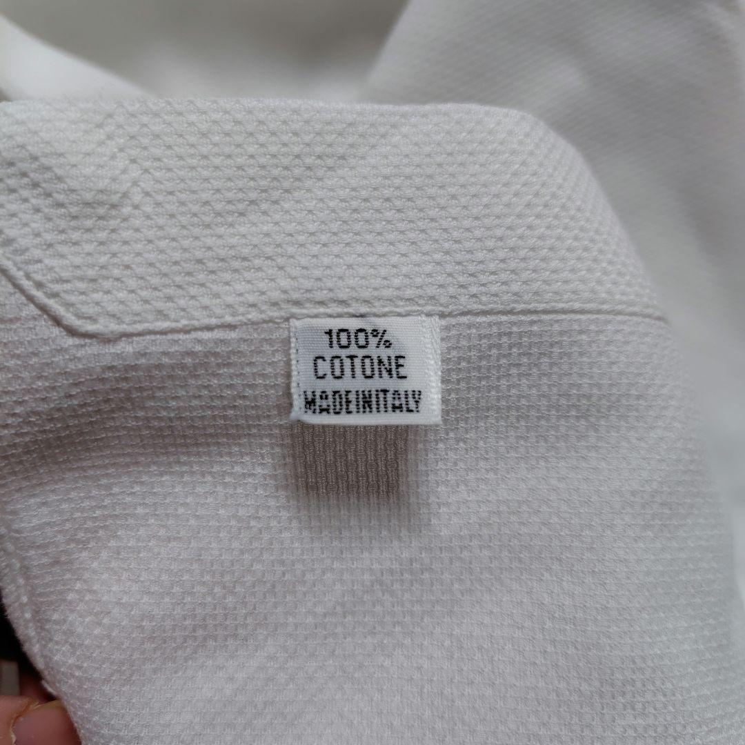 未使用に近い　現行　フィナモレ　シモーネ　コットンシャツ　凹凸　イタリア製