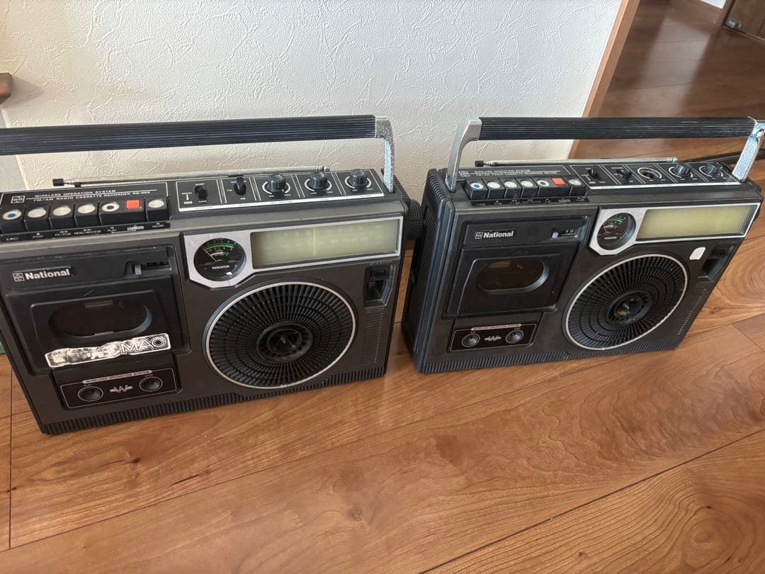 ジャンク品 ナショナル RQ-556 ラジオ カセットプレーヤー 二つセット