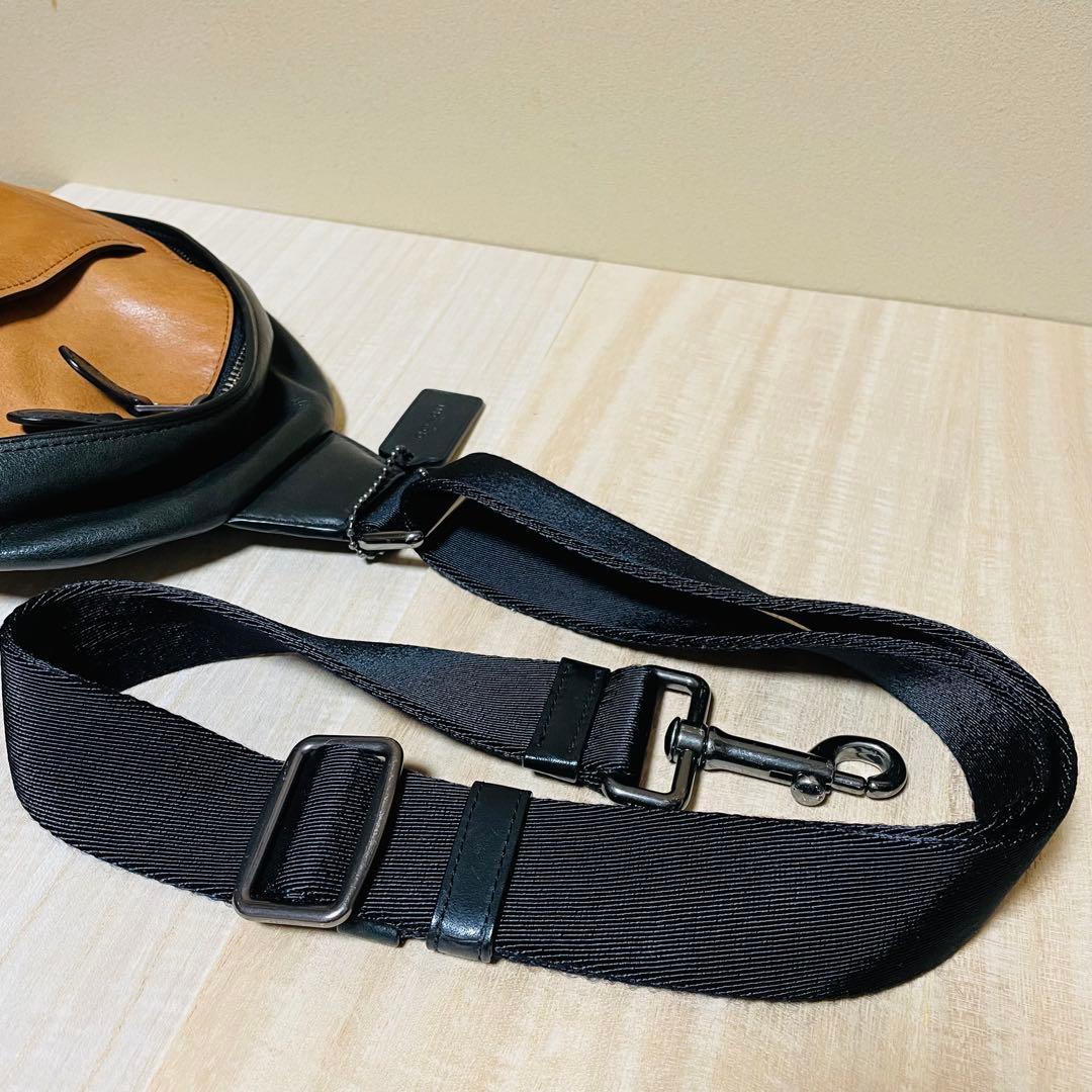 【極美品】COACH/コーチ/オールレザー/ボディバッグ/スリング/72096黒