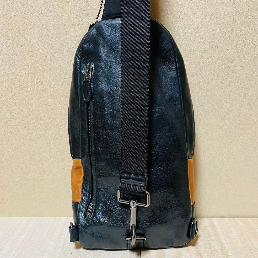【極美品】COACH/コーチ/オールレザー/ボディバッグ/スリング/72096黒