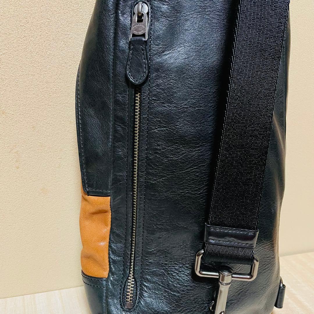 【極美品】COACH/コーチ/オールレザー/ボディバッグ/スリング/72096黒