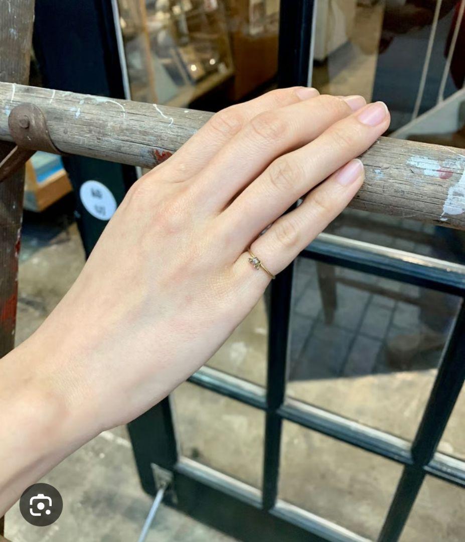 専用箱付き noguchi グレイダイヤ ピンキーリング 4〜5号 グレーダイヤ