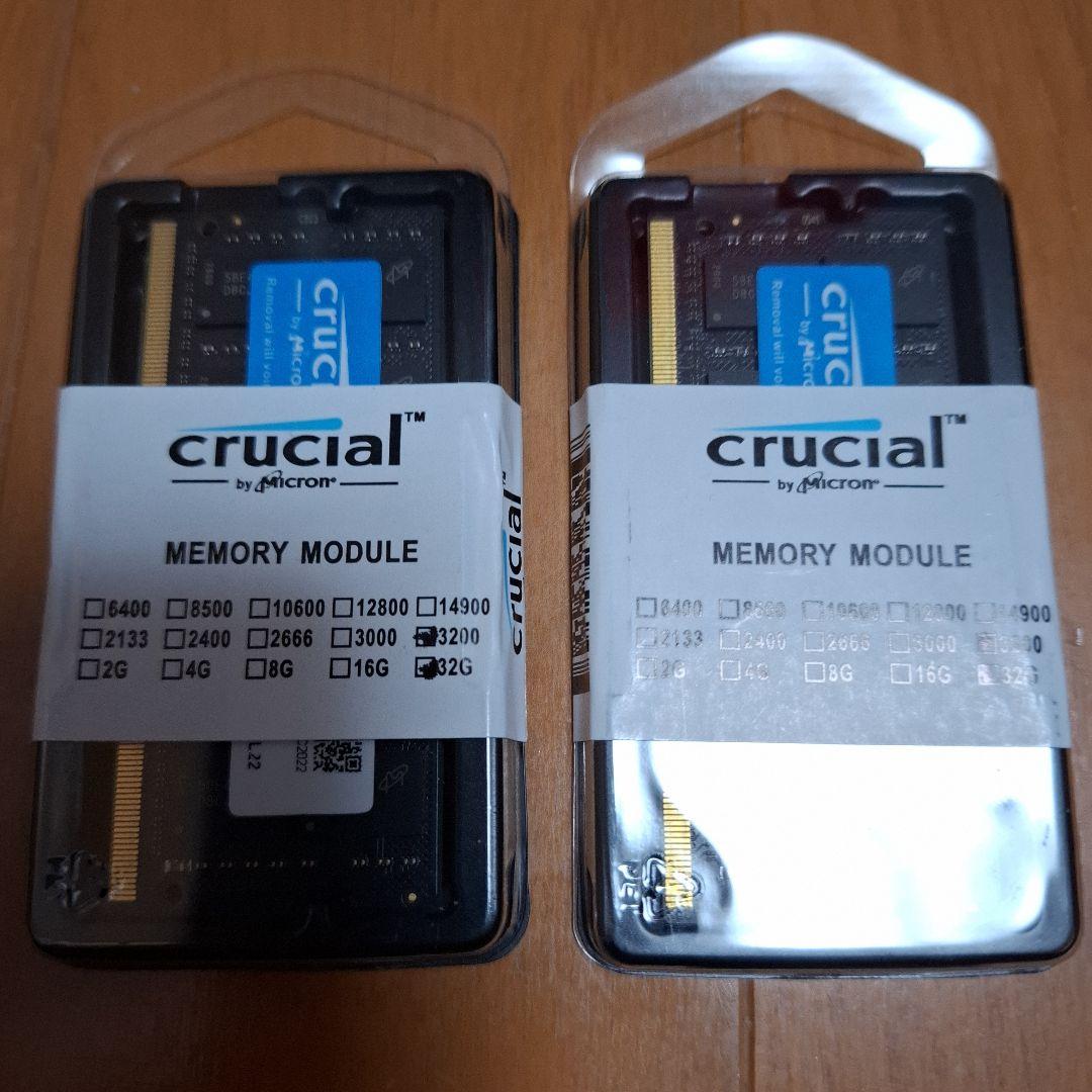Crucial 32GB×2枚　 DDR4 64GB メモリモジュール