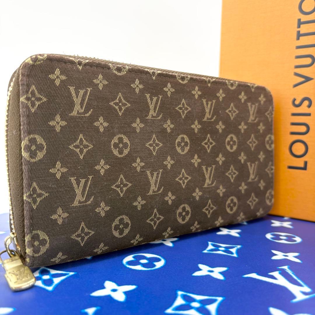 【美品】VUITTON　モノグラム　長財布　ミニラン　ジッピーウォレット　茶色