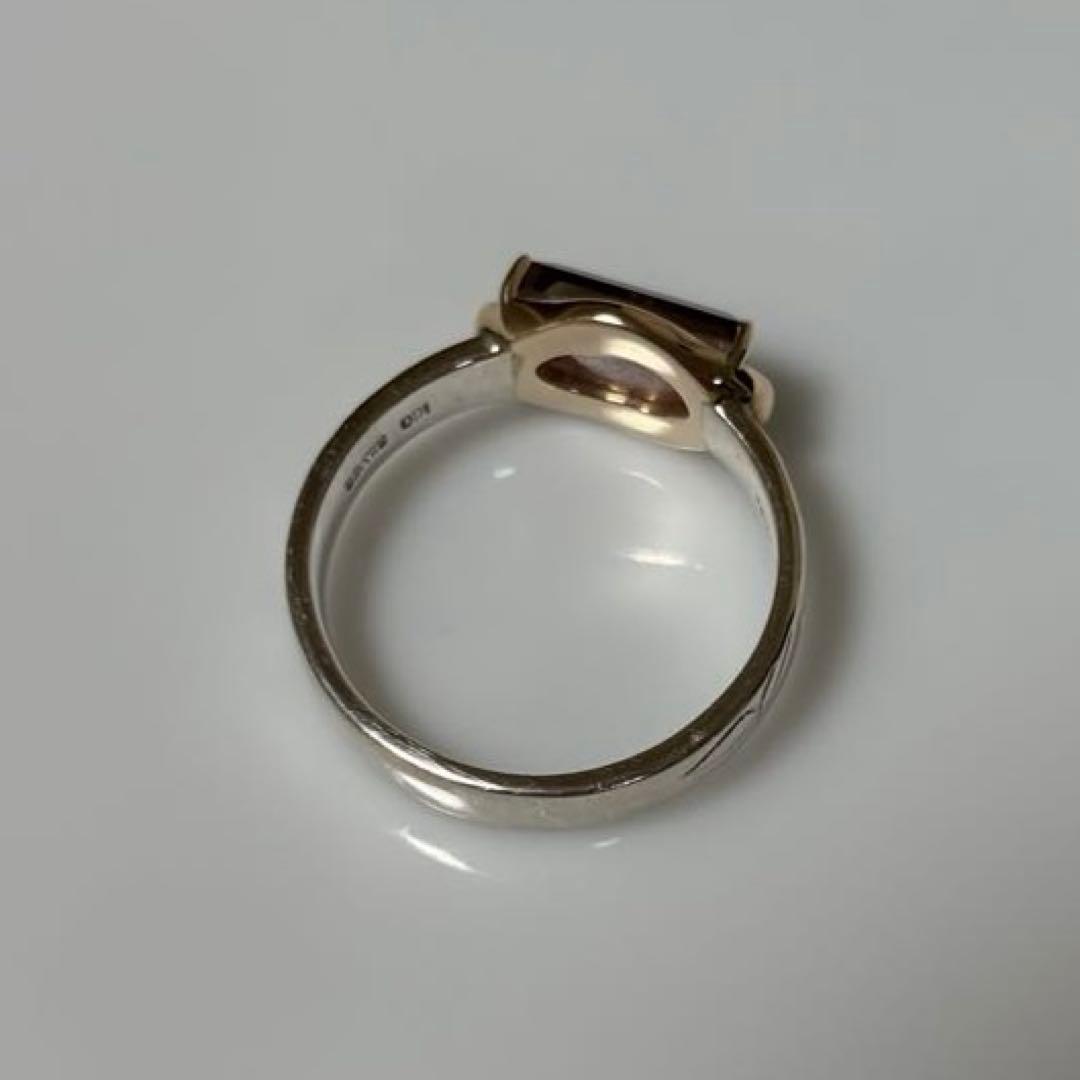 アガット シルバー／K10ロードクロサイト／クォーツリング