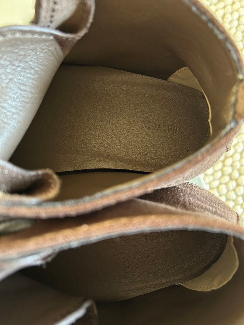 TODAYFUL Leather Moccasin Shoes チョコ　38