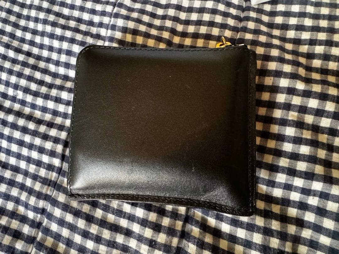 コムデギャルソン Ｌ字財布　ダブルポケット　ブラック　レザー