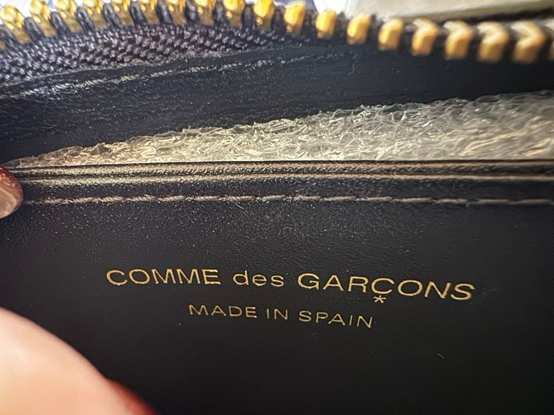 コムデギャルソン Ｌ字財布　ダブルポケット　ブラック　レザー