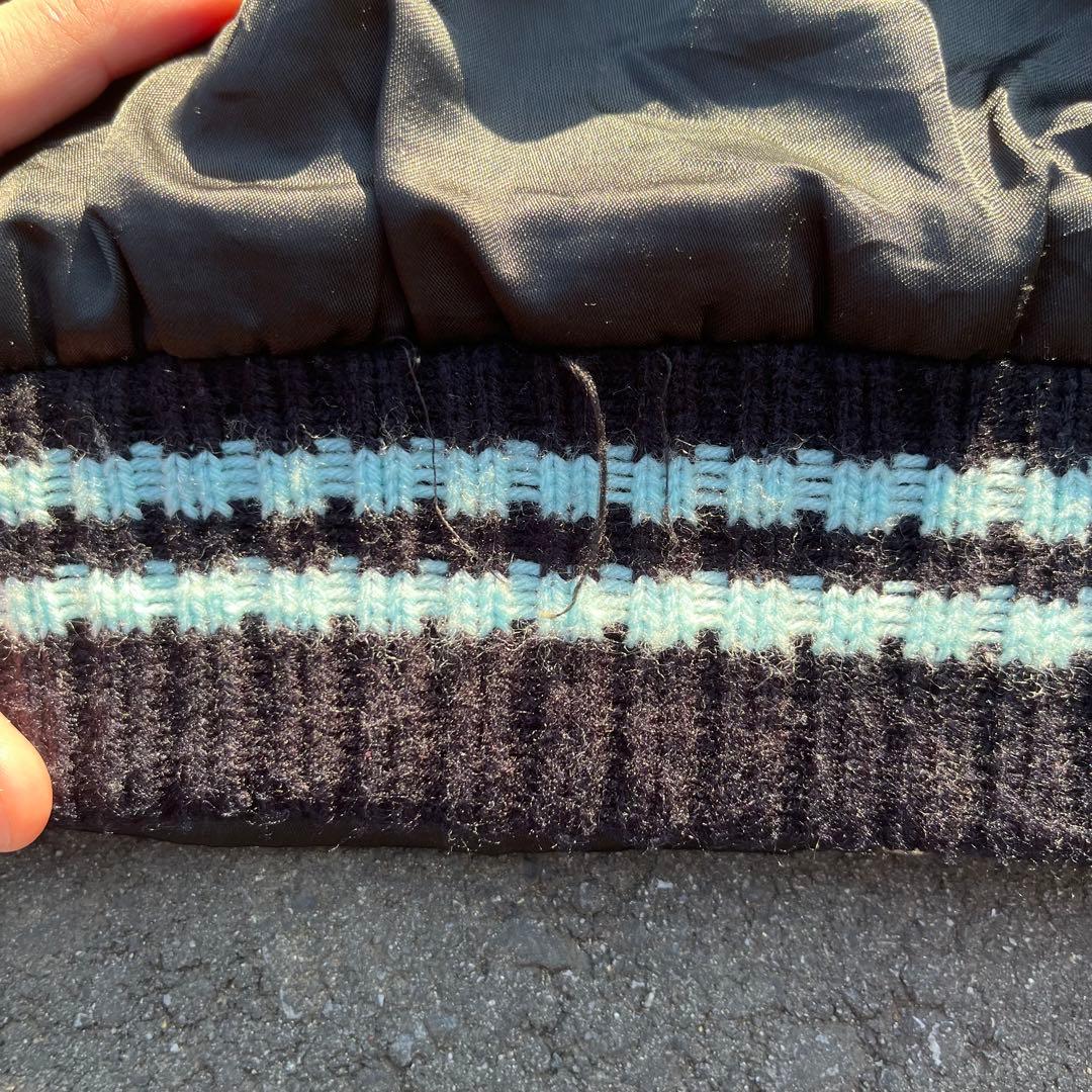 80s スーベニアジャケット タイ スカジャン ベトジャン アメカジ 黒 リブ青