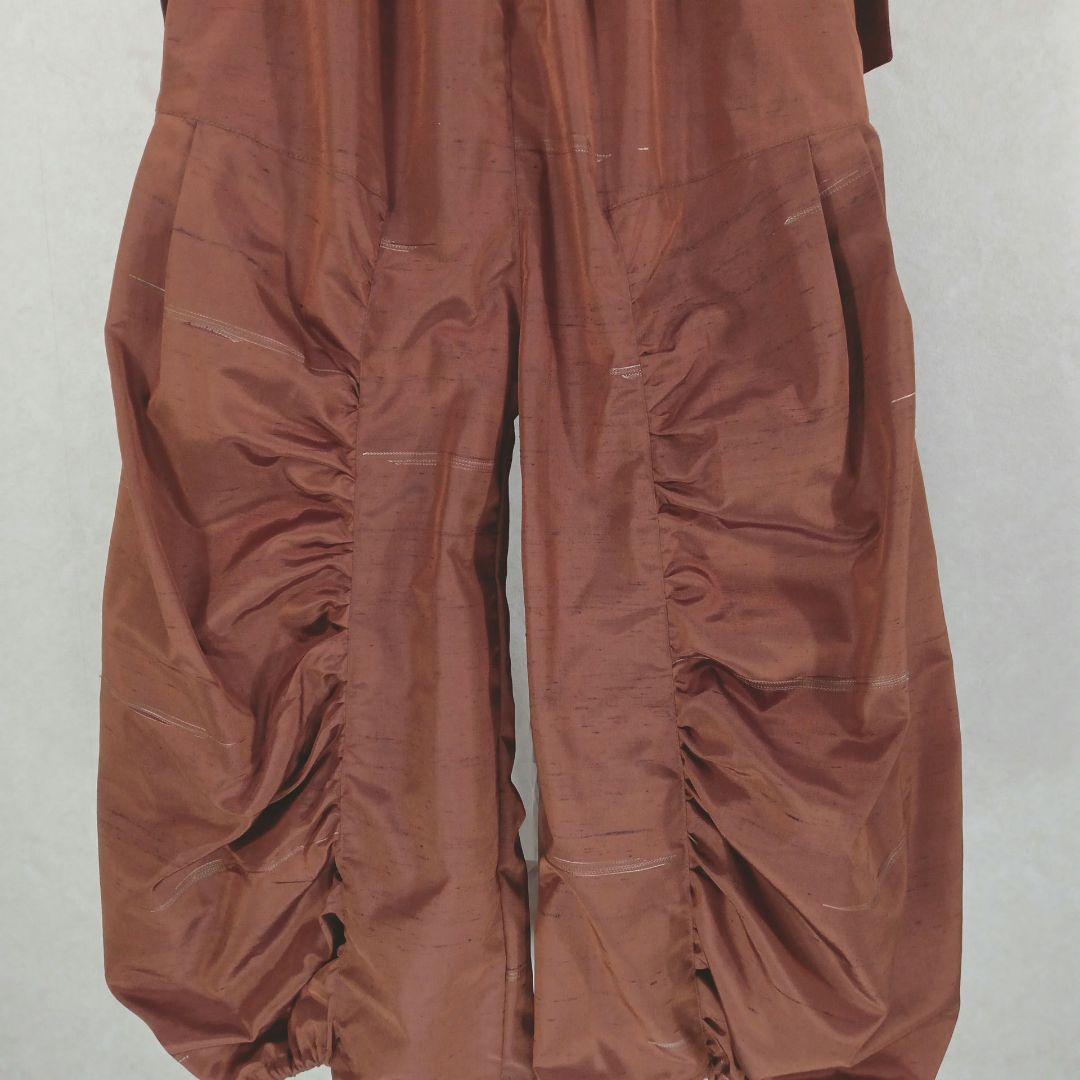 82　手染め大輔　着物リメイク　紬　ベストとパンツ　L〜フリーサイズ