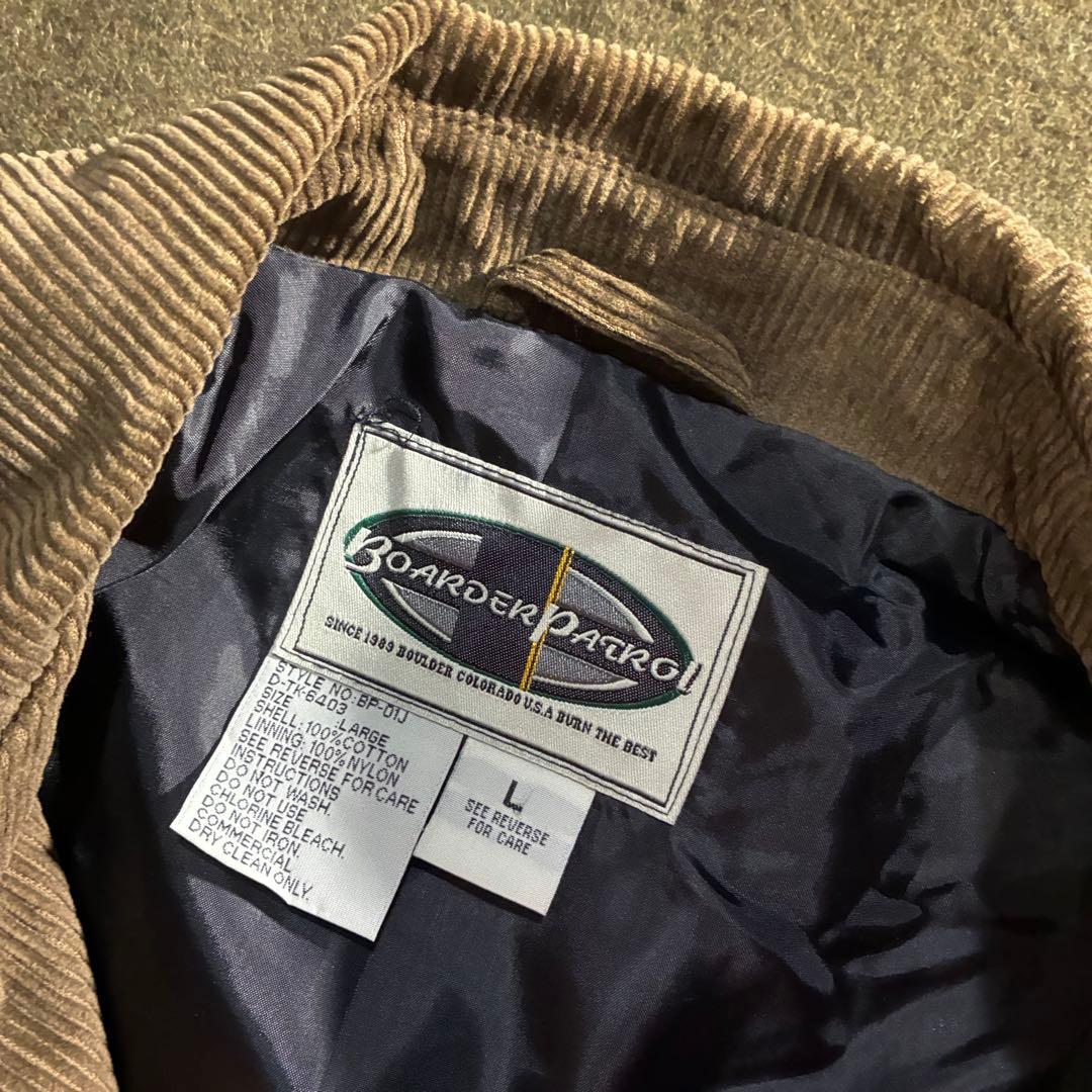 90s BOARDER PATROL コーデュロイ　ジップジャケット　L