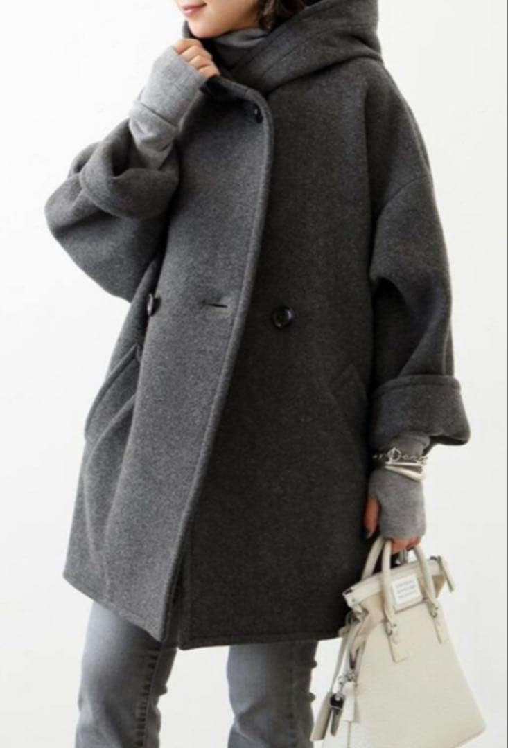 AP STUDIO ライトモッサフードコート　グレー