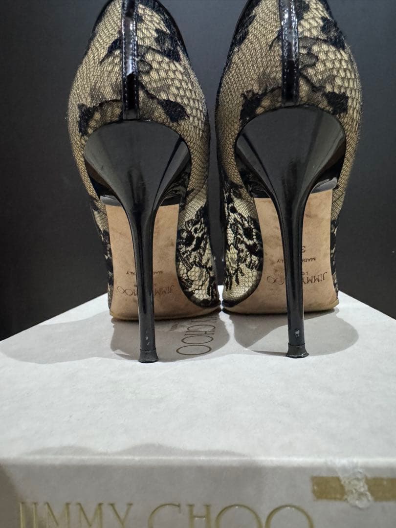 JIMMY CHOO ブラックレース ハイヒール