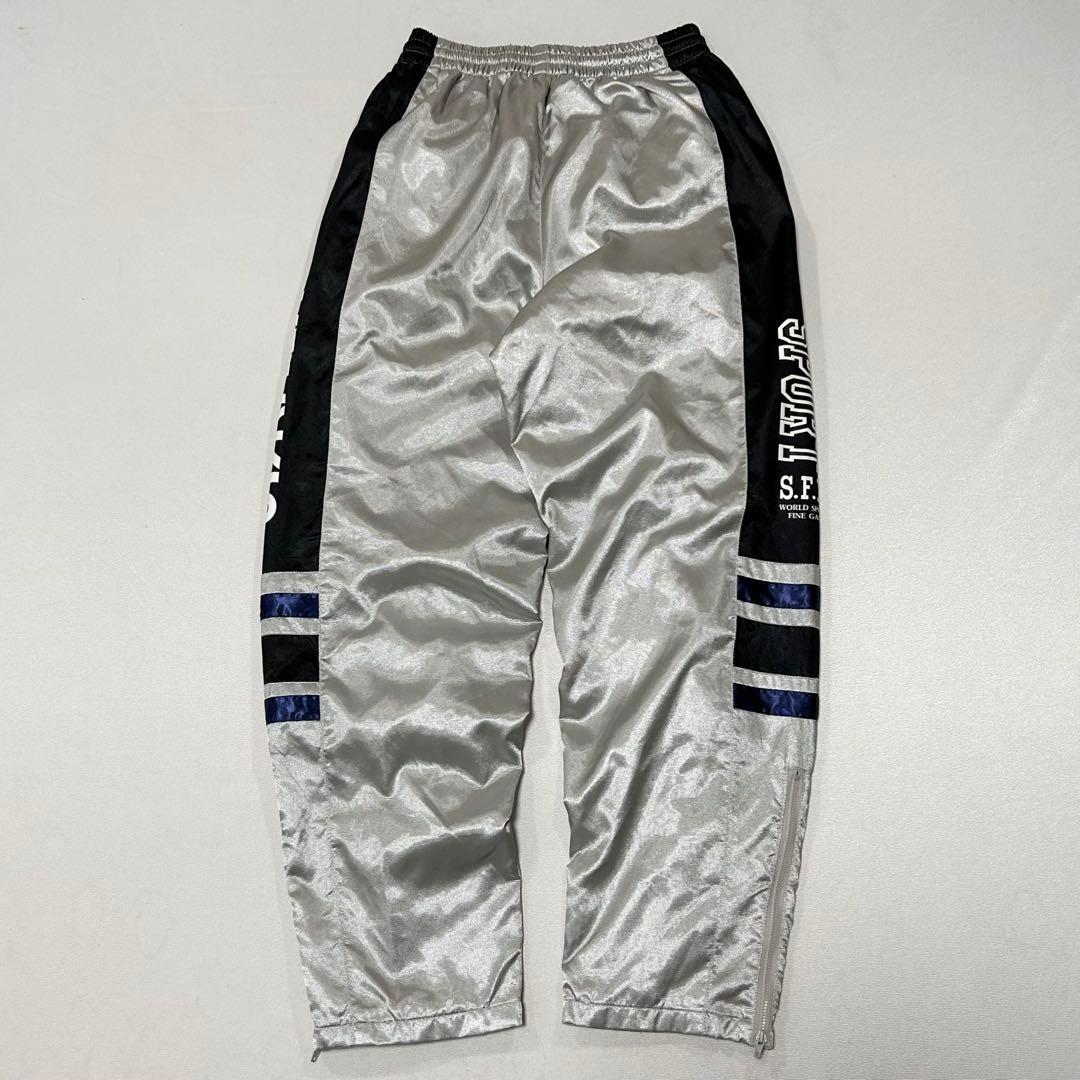 90s ナイロン セットアップ ジャージ シャイニーシルバー y3k Cyber